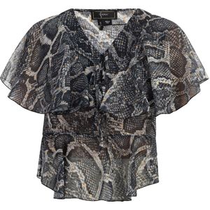 faina Blouse  aardetinten / zwart