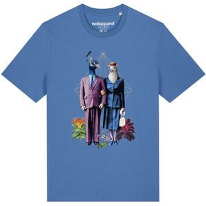Watapparel Shirt ' Fancy Birds '  lichtblauw / gemengde kleuren
