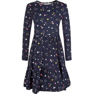 happy girls - Midi-jurk - Navy - Regular Fit - Lange Mouwen - All-over Print
