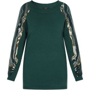 faina Trui  goud / donkergroen