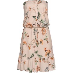 Bandeaujurk - Bloemenprint - Viscose - Kort - Volant