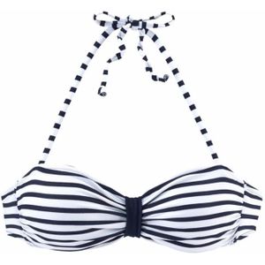 Bandeau Bikini - Bloemen- en Streepprint - 80% Polyamide, 20% Elastan