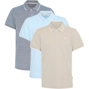 BLEND Shirt  beige / lichtblauw / blauw gemêleerd / wit