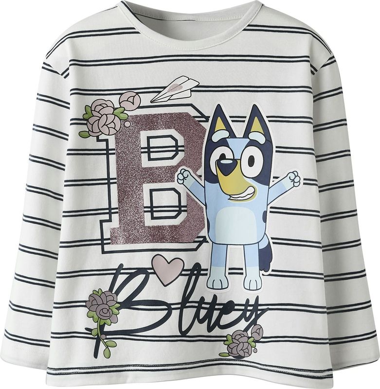 NAME IT - NMFSISKA BLUEY - T-shirt - Lichtblauw - Lange Mouw - Motiefprint