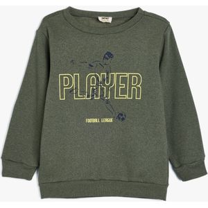 Koton - Sweatshirt - Kaki - Ronde Hals - Lange Mouw