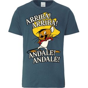 LOGOSHIRT Shirt 'Looney Tunes - Speedy Gonzales'  blauw