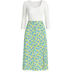 For You Moda Jurk  blauw / geel / wit