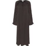 Kaffe - KAMila - Jurk - Chocoladebruin - 3/4 Lengte - Lange Mouw