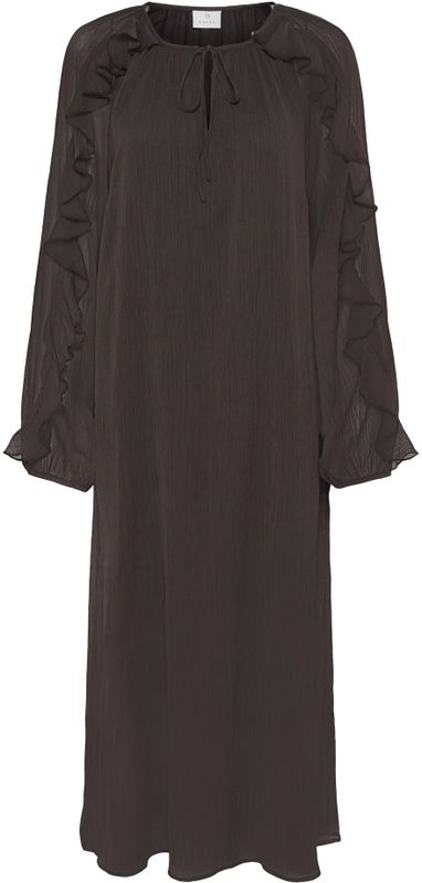 Kaffe - KAMila - Jurk - Chocoladebruin - 3/4 Lengte - Lange Mouw