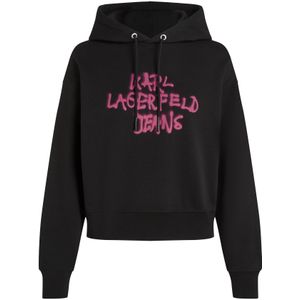 KARL LAGERFELD JEANS Sweatshirt 'Graffiti'  pink / zwart