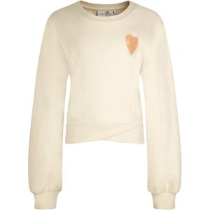happy girls - Sweatshirt - Beige - Katoen - Lange Mouw - Ronde Hals