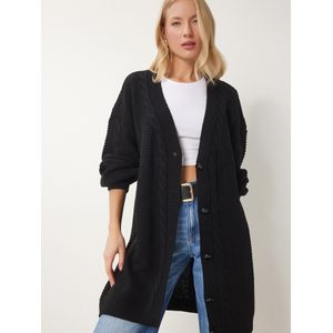 Happiness İstanbul Gebreid vest  zwart