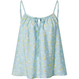 EDITED Top 'NADA'  lichtblauw / honing / wit