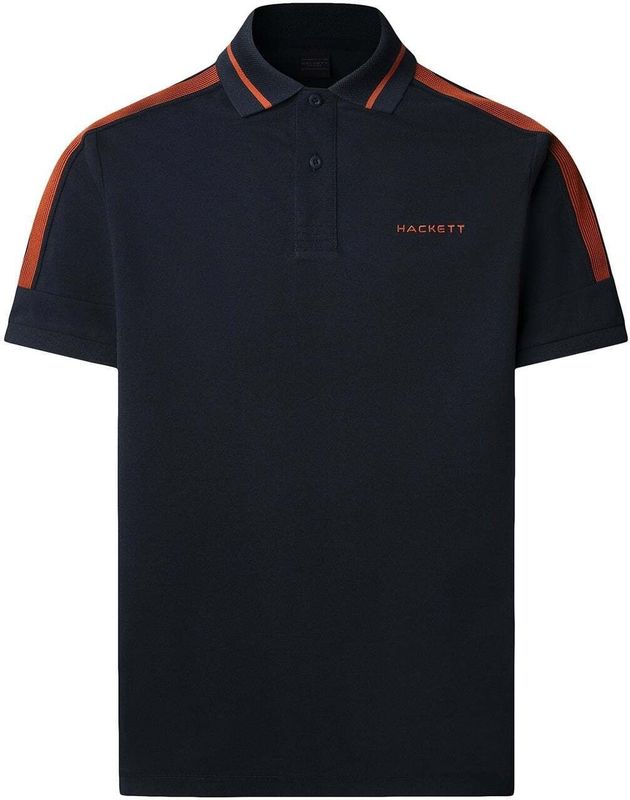 Hackett Londonvoor mannen. HM5600045 Polo Tape marine (3XL), Casual, Katoen, Korte mouwen, Marineblauw