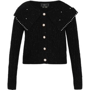 faina Gebreid vest  zwart