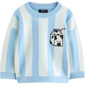 Next Trui  lichtblauw / zwart / wit