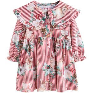 Next Jurk  bruin / groen / rood / wit