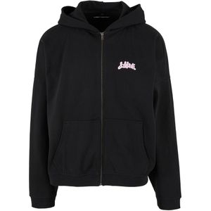 Lost Youth Sweatvest 'Slay or Play'  violetblauw / rosa / zwart / wit