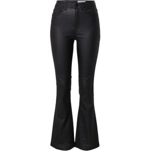 NOISY MAY Coated High Waist Flared Broek NMSALLIE Zwart