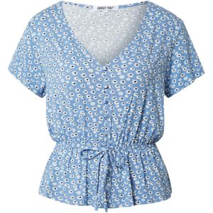 ABOUT YOU Blouse 'Melika'  lichtblauw / zwart / wit