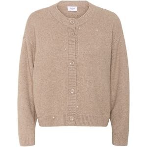 SAINT TROPEZ Gebreid vest ' NovaSZ'  beige gemêleerd