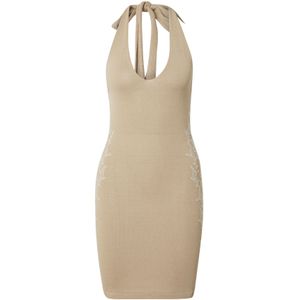 florence by mills exclusive for ABOUT YOU Gebreide jurk 'Lemon Verbena'  lichtbruin / wit