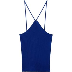MANGO Gebreide top 'ANGELINA'  blauw
