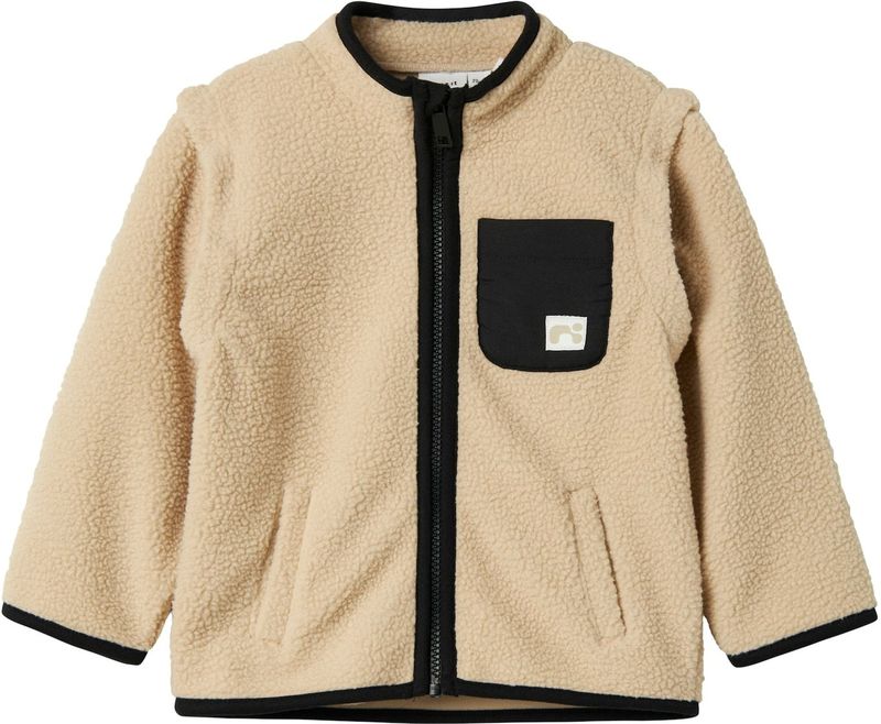 NAME IT - NMMLane - Fleece Jas - Beige/Zwart