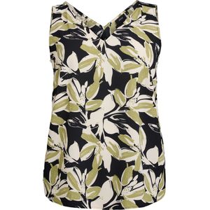 Zizzi Shirt 'Caanni'  beige / kaki / zwart