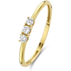 Beloro Jewels - Monte Napoleone Stella - Ring - Goudkleurig - 9 Karaat Goud - Zirkonia Steen