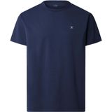 Hackett Londonvoor mannen. HMU20013 Klassiek marine T-shirt (L), Casual, Katoen, Korte mouwen, Marineblauw
