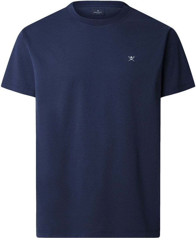Hackett Londonvoor mannen. HMU20013 Klassiek marine T-shirt (L), Casual, Katoen, Korte mouwen, Marineblauw