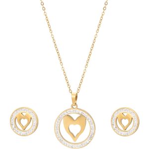 faina Sieraden set  goud / transparant / wit
