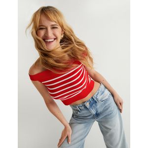 Koton Gebreide top  rood / wit