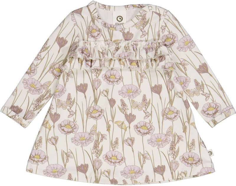 Müsli by GREEN COTTON - Jurk - Lichtbeige - Bloemenprint - Katoen