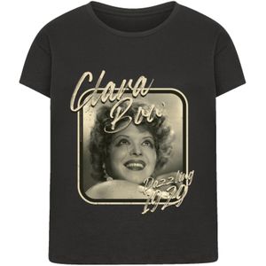 F4NT4STIC Shirt 'Clara Bow Dazzling 1929'  citroengeel / zwart