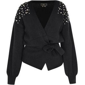 faina Gebreid vest  zwart / zilver