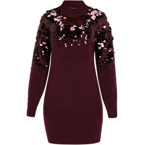 faina Gebreide jurk  bourgogne