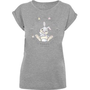 F4NT4STIC Shirt 'Disney Klopfer Thumper Sweet As Can Be'  lichtgrijs / grijs gemêleerd / pastelroze / zwart