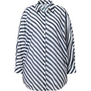 Studio Untold Blouse  donkerblauw / wit