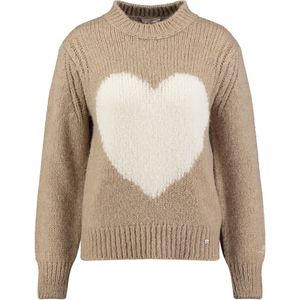 Key Largo Trui 'Feeling'  donkerbeige / wit