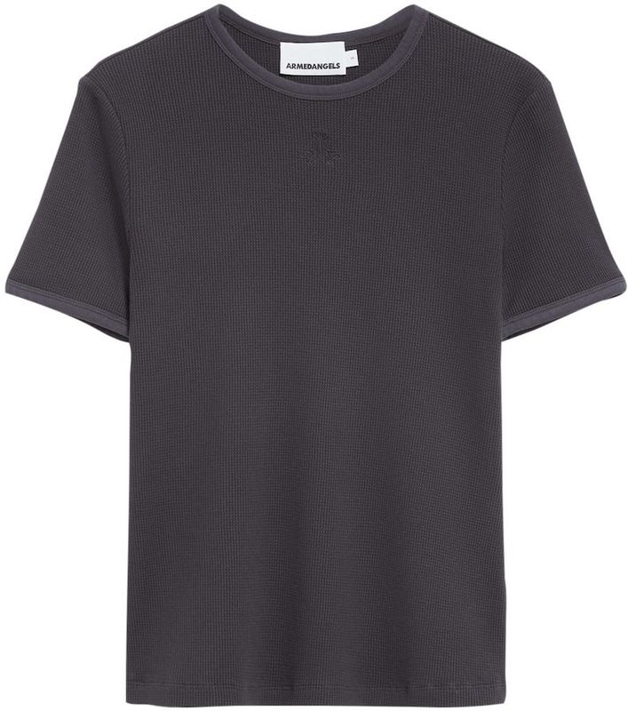 ARMEDANGELS - Shirt - Donkergrijs - Jersey - Ronde Hals - Halve Mouw