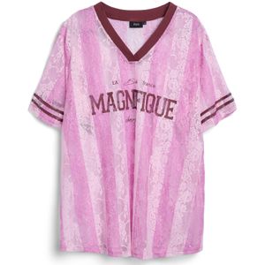 Zizzi Shirt 'EMonica'  pastelroze / lichtroze / wijnrood