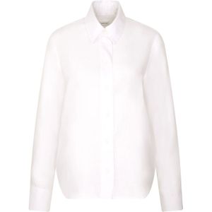 Blouse - Wit - 100% Linnen - Lange Mouwen - Overhemdkraag