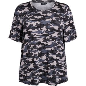 Zizzi Shirt  grijs / antraciet / stone grey / zwart