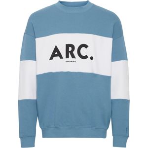 !Solid Sweatshirt 'Caius'  blauw / zwart / wit