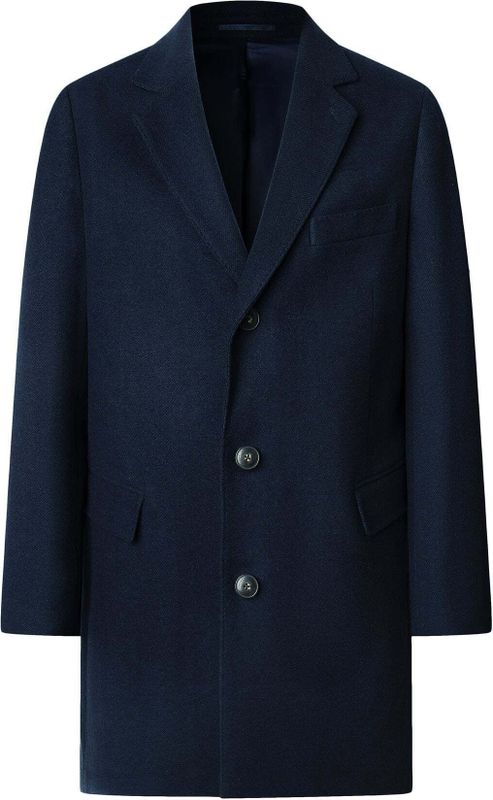 Hackett London - Tussenjas - Navy - Klassieke Mantel - Licht Gevoerd