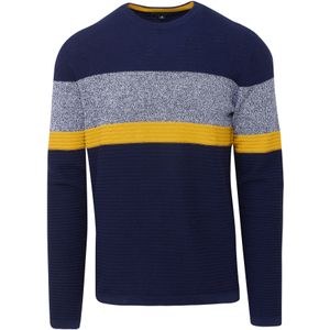 KOROSHI Trui  navy / geel / grijs gemêleerd