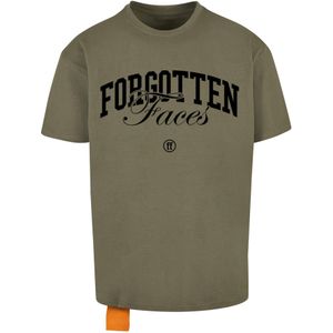 Forgotten Faces Shirt 'Overgrown Skull'  donkerbeige / olijfgroen / donkeroranje / zwart