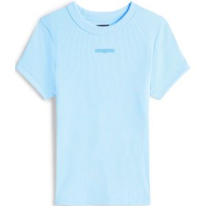 Tommy Jeans - Longsleeve - Hemelsblauw - Slanke Pasvorm - Kwartmouw